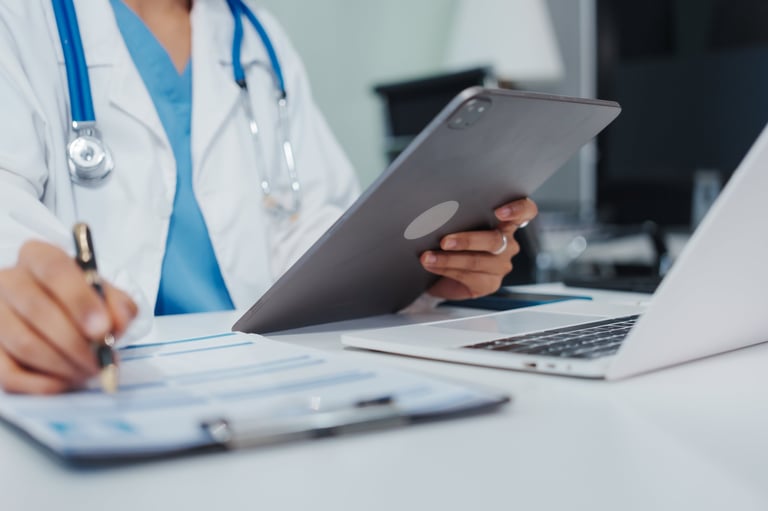 PeptideMD healthcare provider reviewing patient records